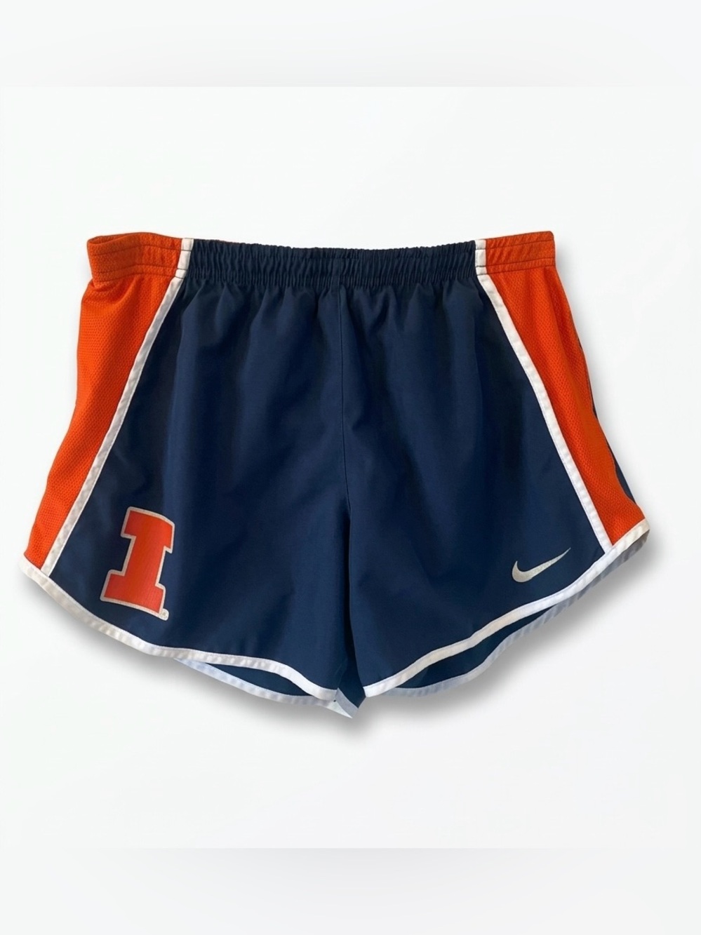 Nike Women's Navy and Orange  Illinois Fighting Illini Tempo Athletic Shorts